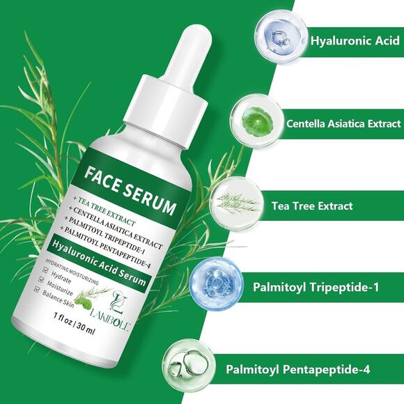 LAKIBOLE 3 Pack 2% Hyaluronic Acid Serum with 4% Tea Tree Extracts (2-Pack) - Picture 3 of 8